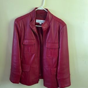 Liz Claiborne red leather jacket